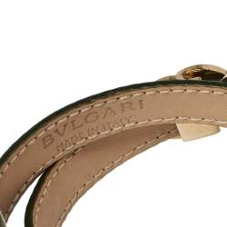 Bvlgari Bvlgari Green Leather Double Coiled Bracelet