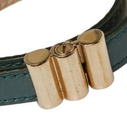 Bvlgari Bvlgari Green Leather Double Coiled Bracelet