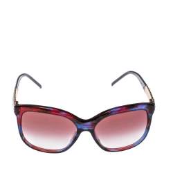 Pre Owned Bvlgari Blue Red 8155 Fantasy Gradient Square Sunglasses