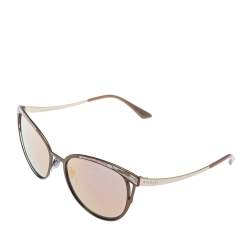 Bvlgari Copper Tone/ Rose Gold Mirrored 6083 Serpenti Cat Eye Sunglasses