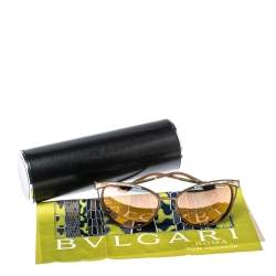 Bvlgari Copper Tone/ Rose Gold Mirrored 6083 Serpenti Cat Eye Sunglasses