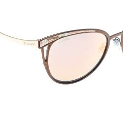 Bvlgari Copper Tone/ Rose Gold Mirrored 6083 Serpenti Cat Eye Sunglasses
