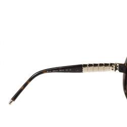 Pre Owned Bvlgari Dark Havana/ Brown Gradient BV 8114 Serpenti Square Sunglasses