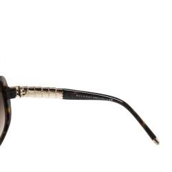 Pre Owned Bvlgari Dark Havana/ Brown Gradient BV 8114 Serpenti Square Sunglasses