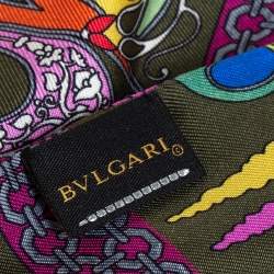 Bvlgari Green Heritage Print Silk Maxi Shelley B Shelley Scarf 