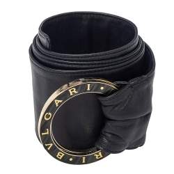 Bvlgari Black Soft Leather Bvlgari Bvlgari Waist Belt 85CM