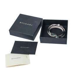 Pre Owned Bvlgari Serpenti Forever Metallic Leather Double Wrap Bracelet