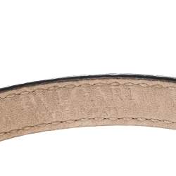 Pre Owned Bvlgari Dark Green Karung Leather Serpenti Forever Bracelet