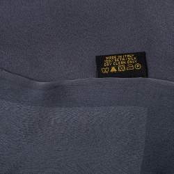 Bvlgari Grey Crystal Embellished Wave Print Layered Silk Stole