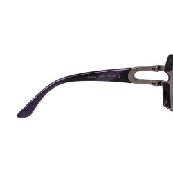 Pre Owned Bvlgari Purple Acetate 6038-B Parentesi Motif Shield Sunglasses