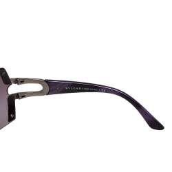 Pre Owned Bvlgari Purple Acetate 6038-B Parentesi Motif Shield Sunglasses