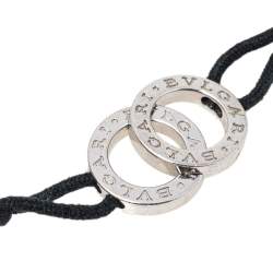 Bvlgari Bvlgari Interlocking Circles Silver Adjustable Cord Bracelet
