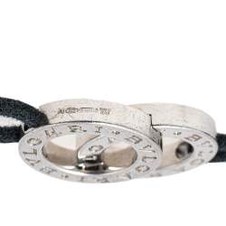 Bvlgari Bvlgari Interlocking Circles Silver Adjustable Cord Bracelet