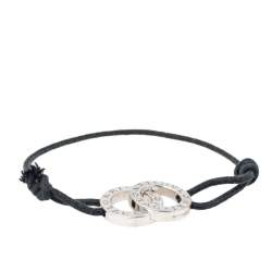Bvlgari Bvlgari Interlocking Circles Silver Adjustable Cord Bracelet