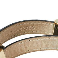 Bvlgari Black Leather Double Coiled Wrap Bracelet
