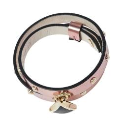 Bvlgari Divas' Dream Metallic Studded Leather Double Wrap Bracelet