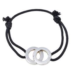 Bvlgari Bvlgari Interlocking Circles Silver Adjustable Cord Bracelet