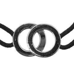 Bvlgari Bvlgari Interlocking Circles Silver Adjustable Cord Bracelet