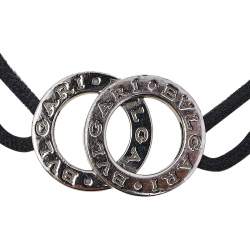 Bvlgari Bvlgari Interlocking Circles Silver Adjustable Cord Bracelet