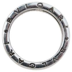 Bvlgari Save the Children 1-Band Silver and Black Ceramic Ring Size EU 58