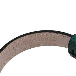 Pre Owned Bvlgari Serpenti Forever Green Karung Leather Wrap Bracelet