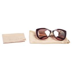 Pre Owned Bvlgari Burgundy / Burgundy Gradient 8178 Cat Eye Sunglasses