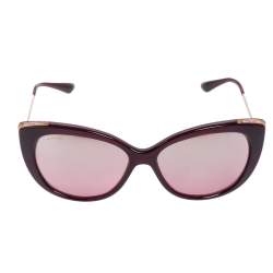 Pre Owned Bvlgari Burgundy / Burgundy Gradient 8178 Cat Eye Sunglasses