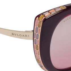 Pre Owned Bvlgari Burgundy / Burgundy Gradient 8178 Cat Eye Sunglasses