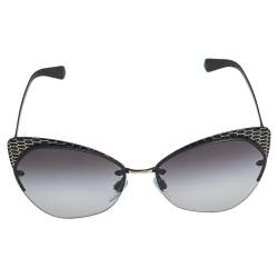 Bvlgari Black / Grey Gradient Serpenti BV 6096 Cat Eye Sunglasses