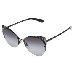 Bvlgari Black / Grey Gradient Serpenti BV 6096 Cat Eye Sunglasses