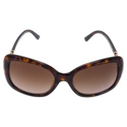 Bvlgari Brown Tortoise Acetate 8144-B-F Embellished Gradient Oversized Sunglasses