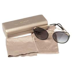 Bvlgari Black Acetate Serpenti 6095 Gradient Cat Eye Sunglasses