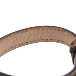 Pre Owned Bvlgari Serpenti Forever Brown Karung Leather Wrap Bracelet