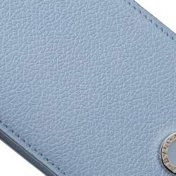 Pre Owned Bvlgari Blue Leather Notepad Cover