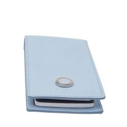 Pre Owned Bvlgari Blue Leather Notepad Cover