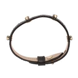 Bvlgari Serpenti Forever Black Galuchat Leather Studded Wrap Bracelet