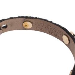 Bvlgari Serpenti Forever Black Galuchat Leather Studded Wrap Bracelet
