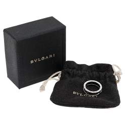 Bvlgari Save the Children 1-Band Black Ceramic Silver Ring Size 58