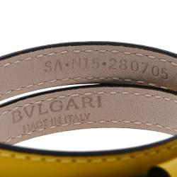 Bvlgari Serpenti Forever Yellow Leather Double Coil Bracelet