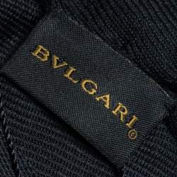 Bvlgari Black Logo Jacquard Star Printed Silk & Wool Scarf