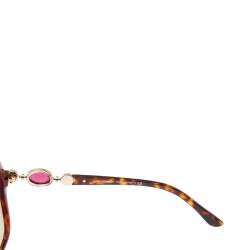 Bvlgari Dark Havana Jeweled/Brown Gradient 8069 B Oversized Sunglasses