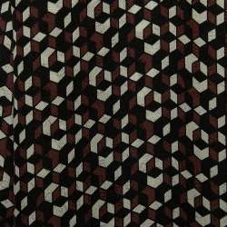 Pre Owned Bvlgari Black Geometric Print Silk Stole