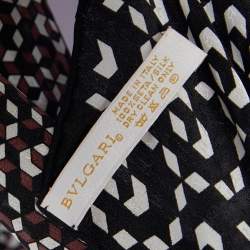 Pre Owned Bvlgari Black Geometric Print Silk Stole