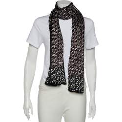 Pre Owned Bvlgari Black Geometric Print Silk Stole