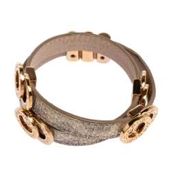 Bvlgari Metallic Karung Leather Double Coiled Bracelet