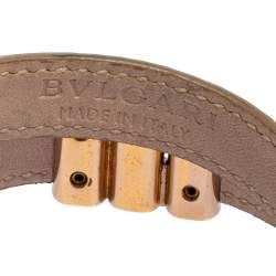 Bvlgari Metallic Karung Leather Double Coiled Bracelet