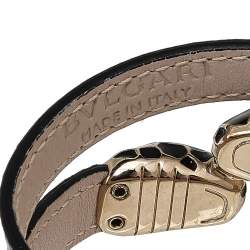 Bvlgari Serpenti Forever Navy Blue Python Leather Double Coiled Bracelet