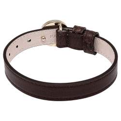 Bvlgari  Brown Leather Two Tone Monete Coin Wrap Bracelet