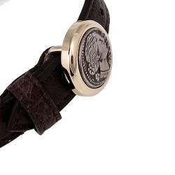 Bvlgari  Brown Leather Two Tone Monete Coin Wrap Bracelet