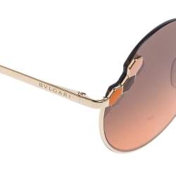 Pre Owned Bvlgari Gold Tone/ Bicolor Gradient BV 6124 Serpenti Round Sunglasses
